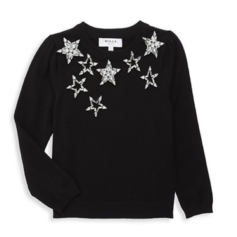 Milly Minis Rhinestone Studded Sweater